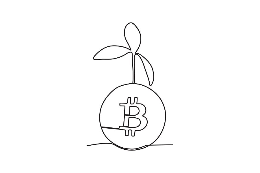 Desenho de Criptomoeda Bitcoin Download para Colorir e Pintar