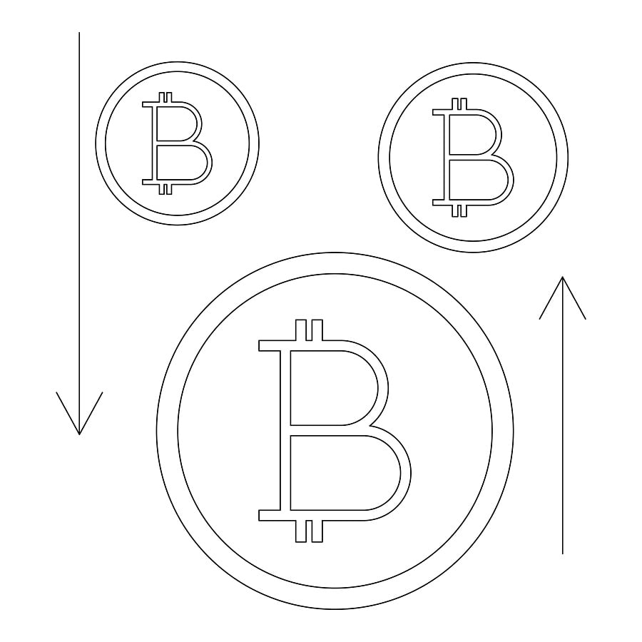 Desenho de Criptomoeda Bitcoin Pdf para Colorir e Pintar