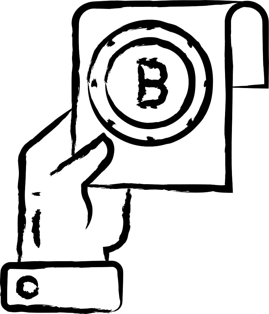 Desenho de Dinheiro Bitcoin Download para Imprimir e Colorir e Pintar
