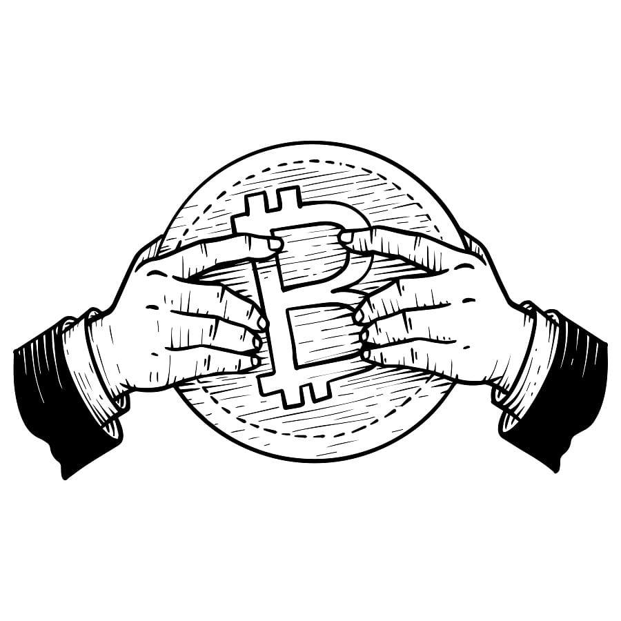 Desenho de Moeda Bitcoin Download Pdf para Colorir e Pintar