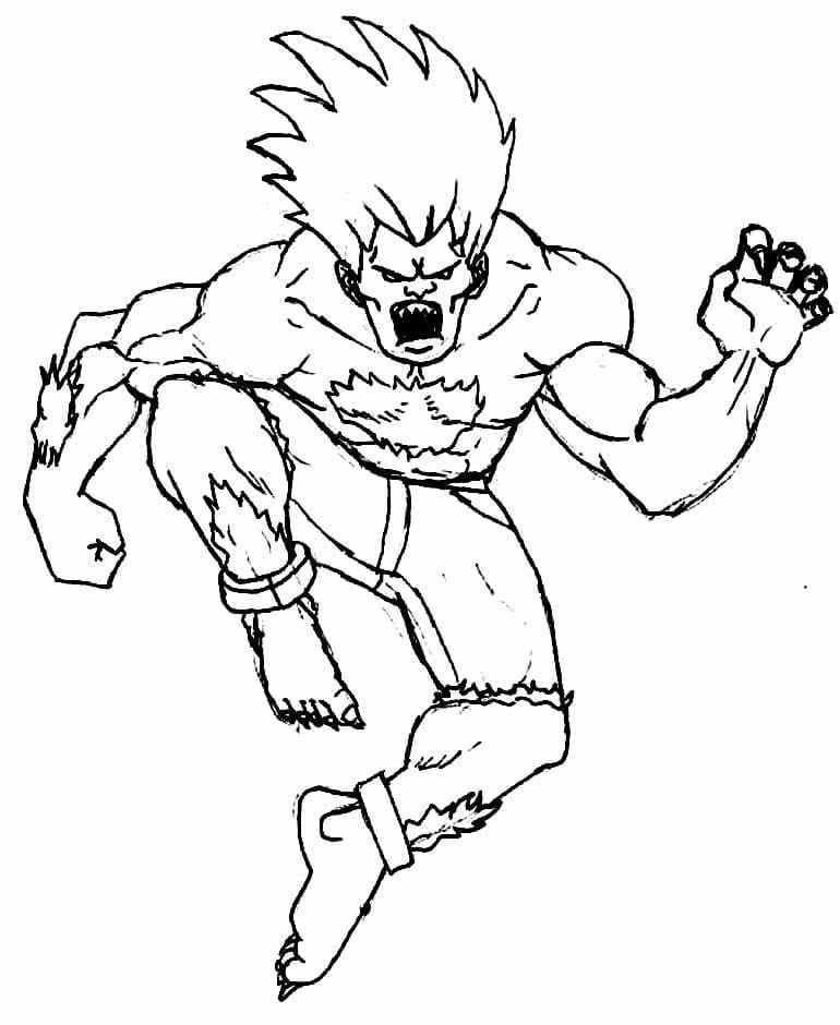 Desenho de Blanka Irritado para Colorir