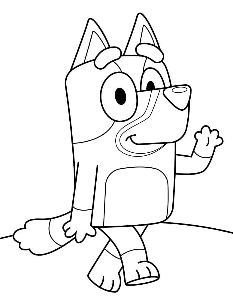 Desenho de Bluey Adorável para Colorir e Pintar
