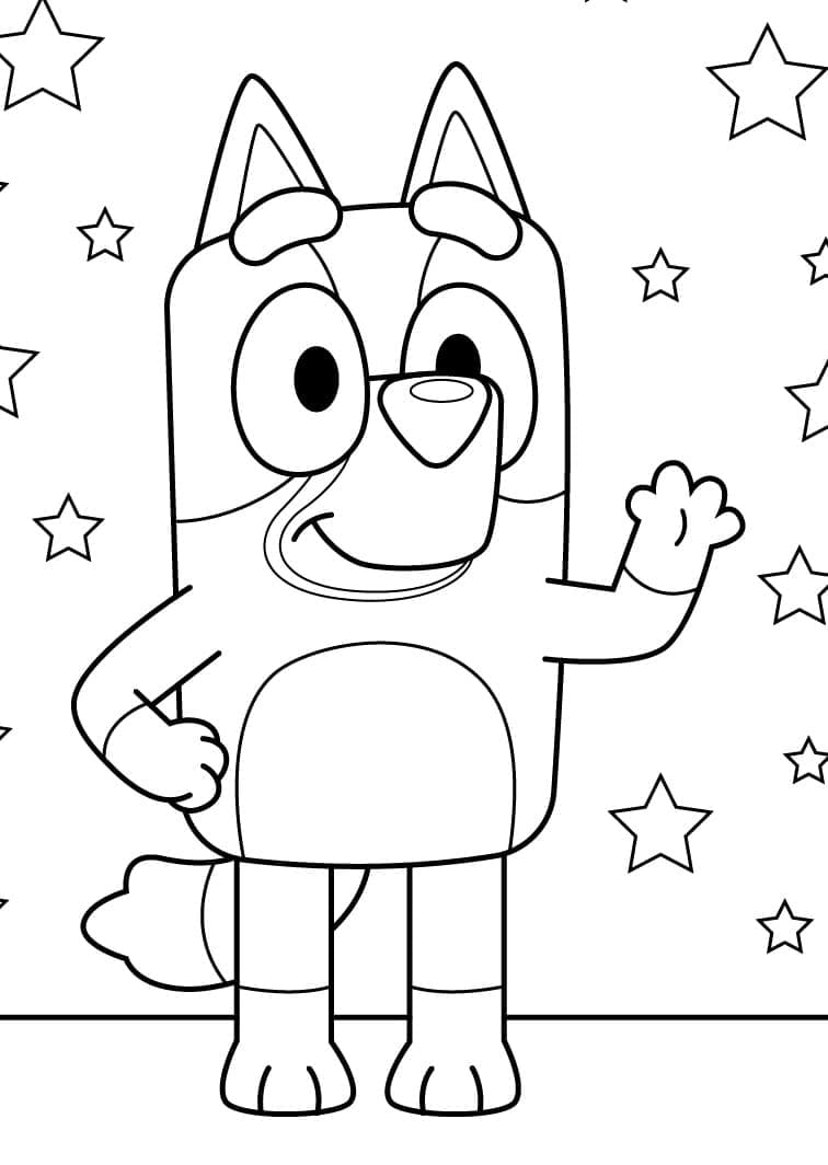 Desenho de Bluey Fofa para Colorir e Pintar