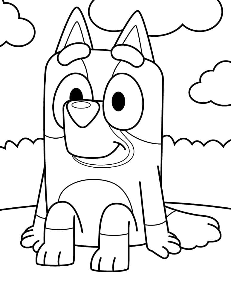 Desenho de Bluey Heeler para Colorir e Pintar