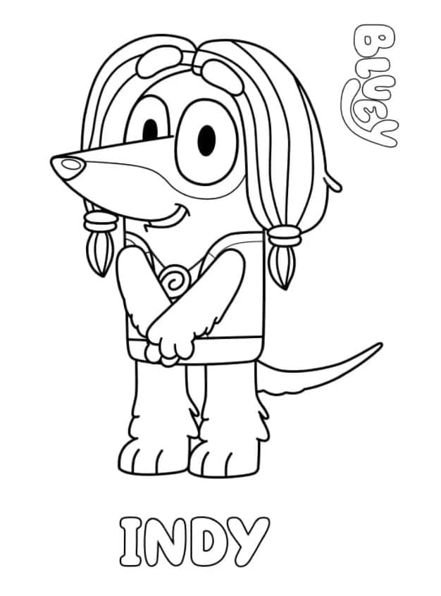 Desenho de Indy de Bluey para Colorir e Pintar