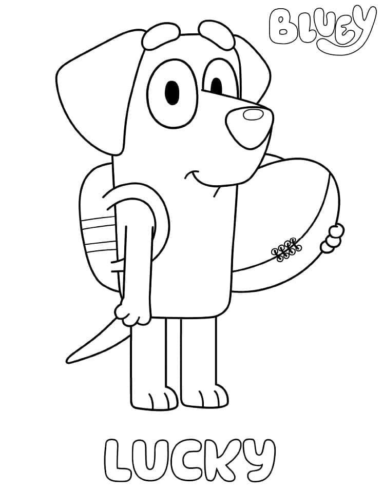 Desenho Lucky de Bluey para Colorir e Pintar