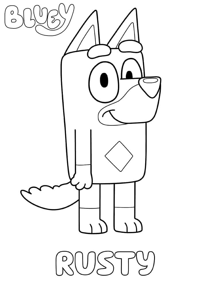 Desenho Rusty de Bluey para Colorir e Pintar