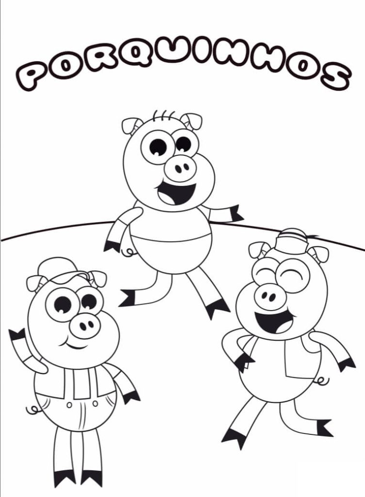 Desenho Porquinhos de Bob Zoom para Colorir