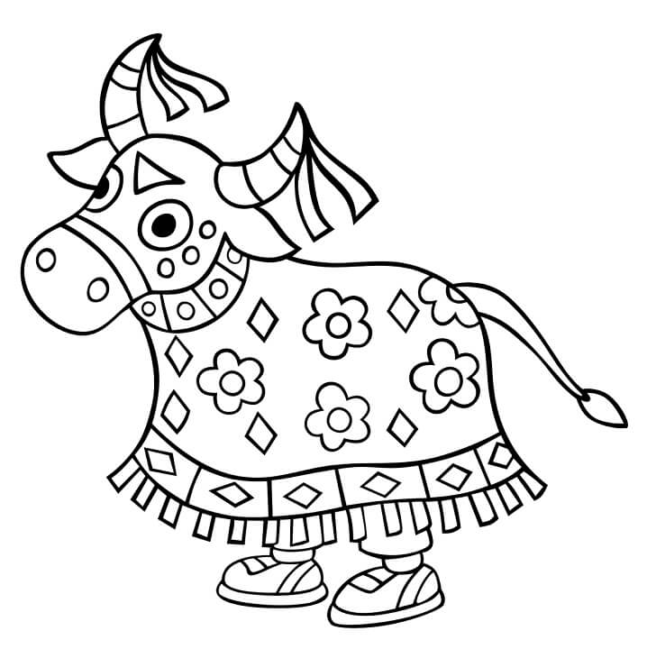 Desenho para Pintar do Boi Bumbá