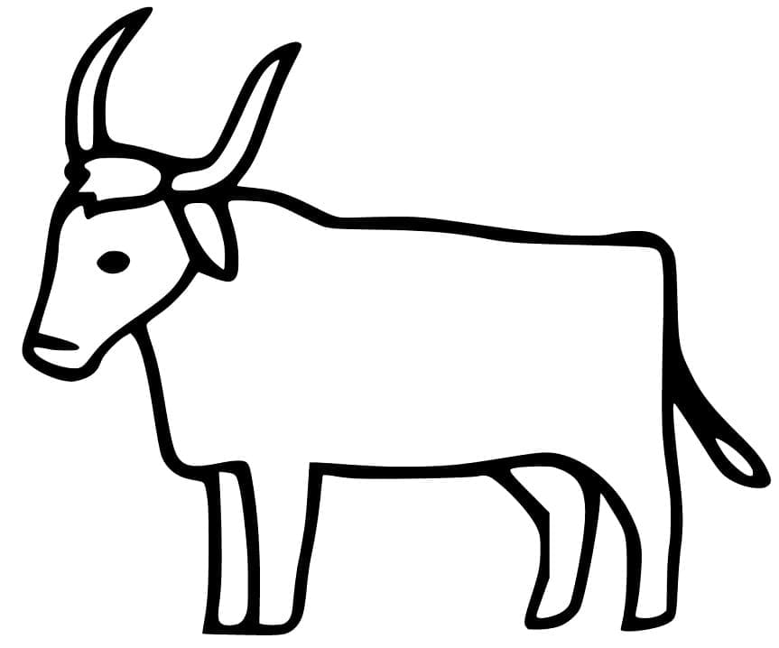 Desenho de Boi Fácil para Crianças para Colorir Grátis