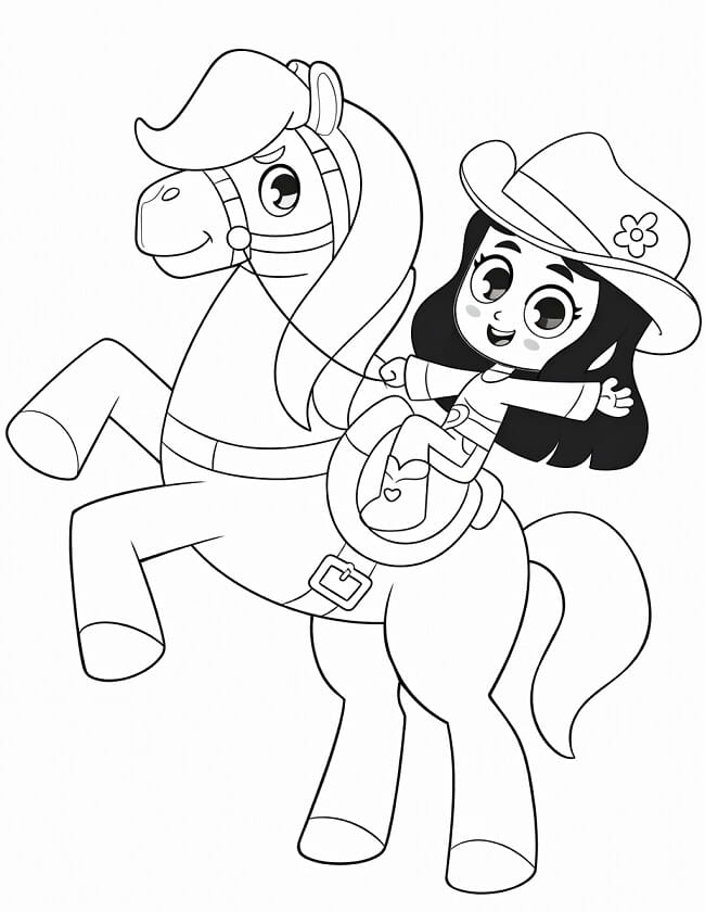 Desenho de Boiadeirinha para Imprimir e Colorir