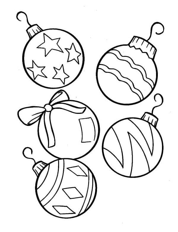 Desenho de Belas Bolas de Natal para Colorir e Pintar
