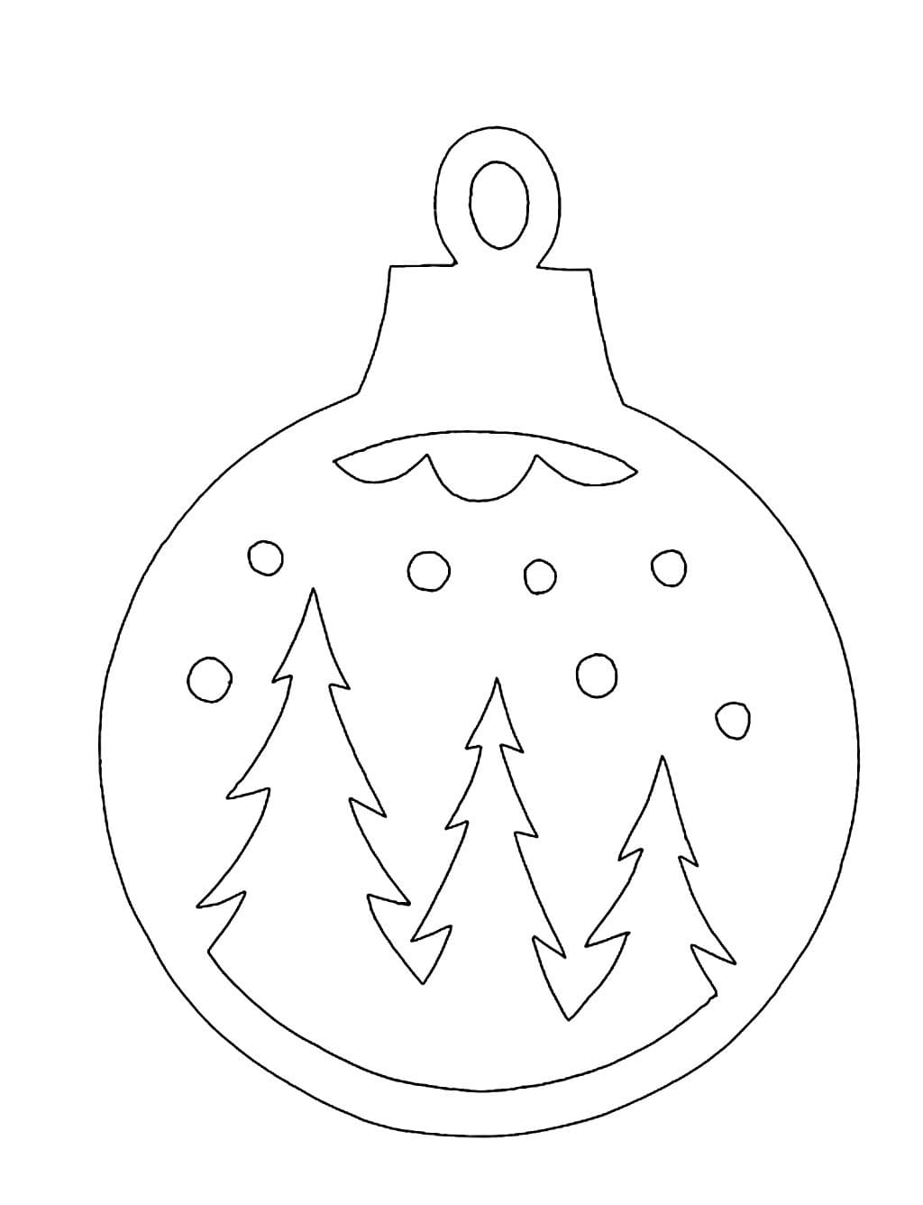 Desenho de Bola de Natal Imprimivel para Colorir e Pintar