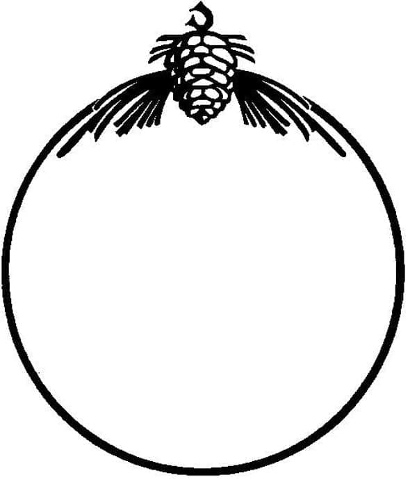 Desenho de Bola de Natal Muito Fácil para Colorir e Pintar