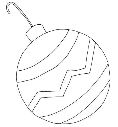 Desenho de Bola de Natal Normal para Colorir e Pintar