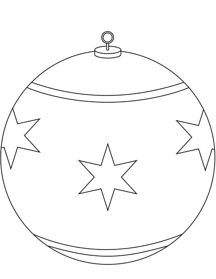 Desenho de Bola de Natal para Colorir com Lápis de Cor e Pintar