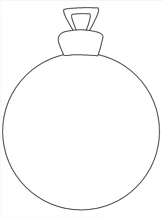 Desenho de Bola de Natal Simples para Colorir e Pintar