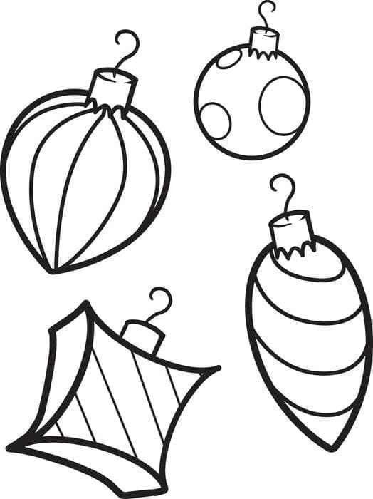 Desenho de Bolas de Natal Perfeitas para Colorir e Pintar