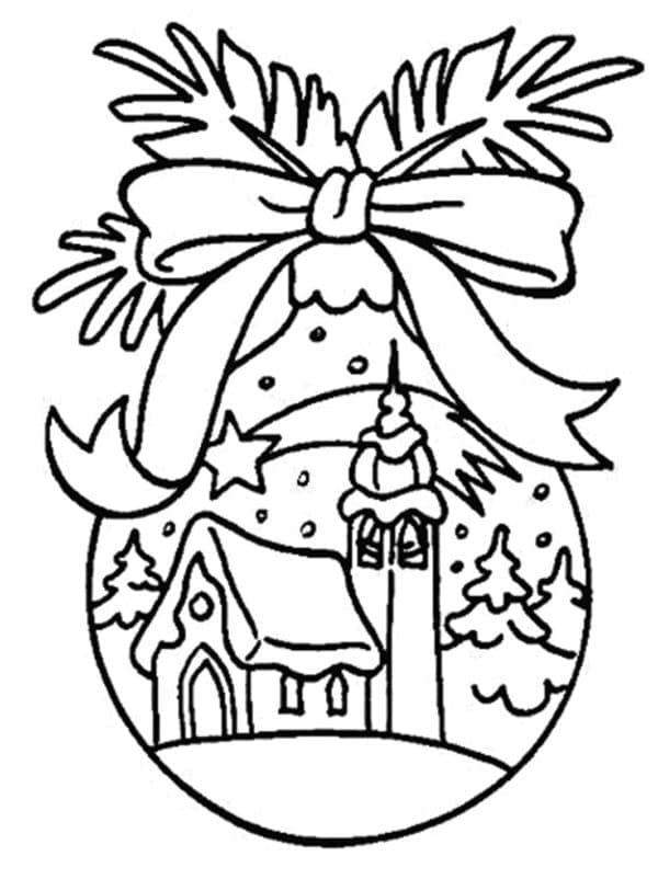 Desenho de uma Bola de Natal para Colorir e Pintar