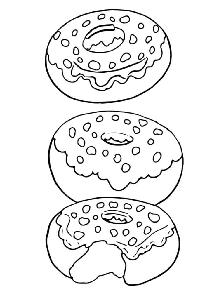 Desenho de Donuts para Crianças para Colorir e Pintar