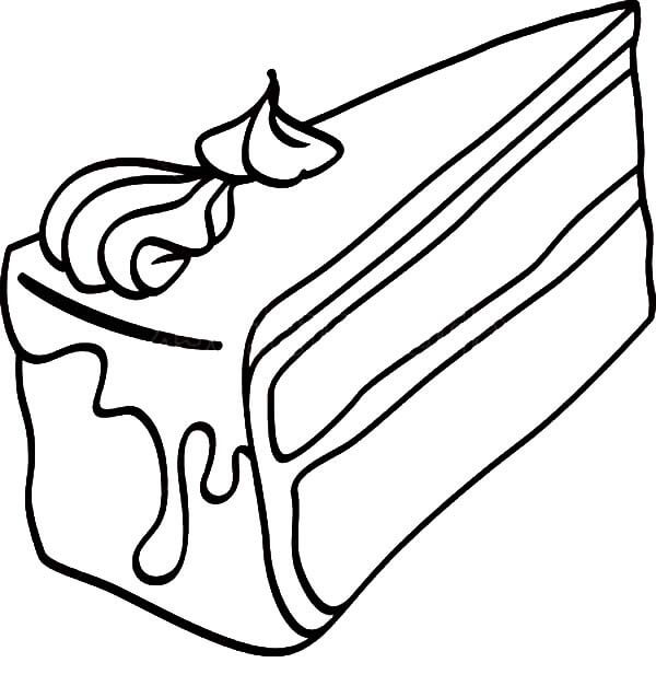 Desenho de Bolo de Aniversário para Colorir com Giz de Cera e Pintar