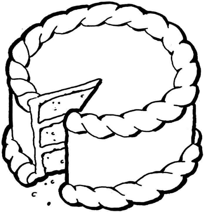 Desenho de Fatiá de Bolo para Colorir Download e Pintar