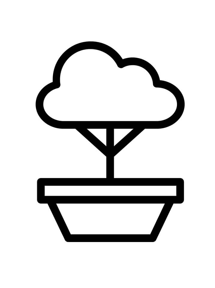 Desenho de Bonsai Simples para Colorir e Imprimir Grátis e Pintar