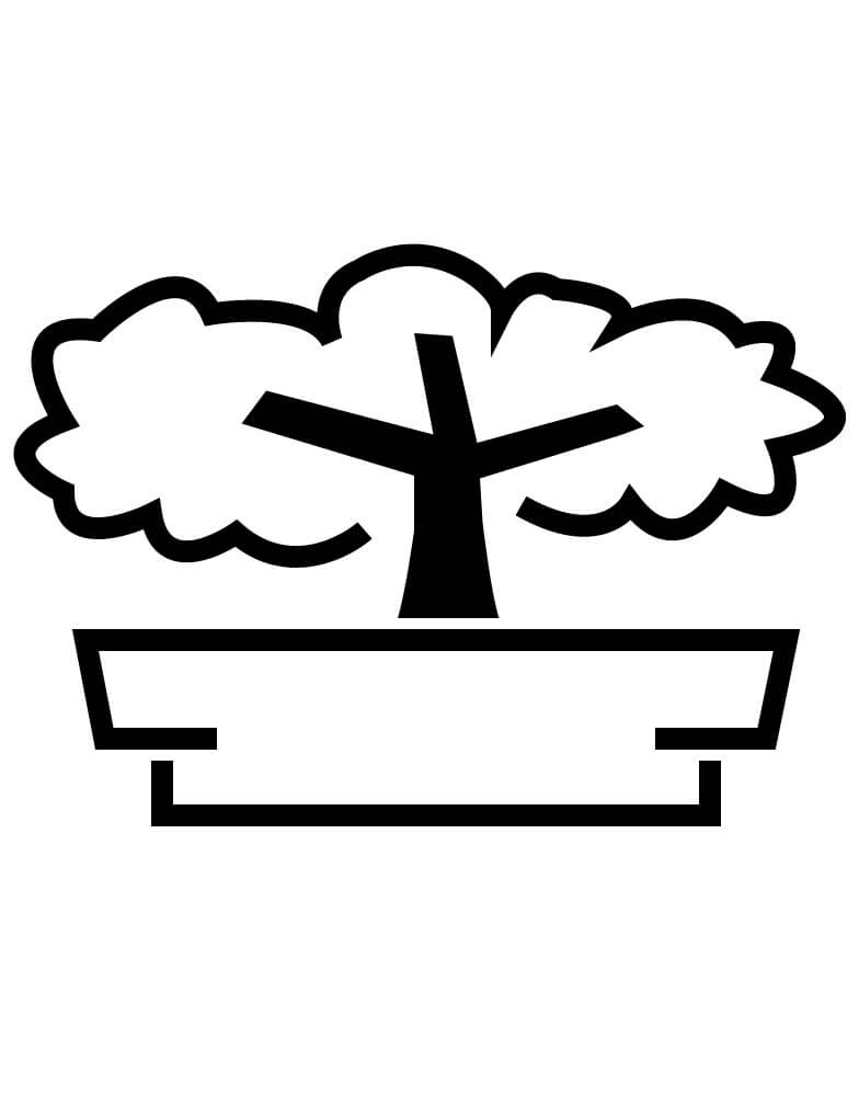 Desenho de Bonsai Simples para Colorir e Imprimir Pdf Grátis e Pintar