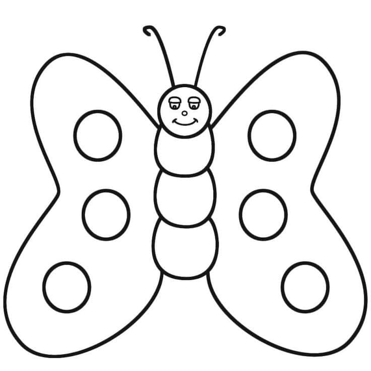 Desenho de Borboleta Grátis Download para Colorir com Giz de Cera e Pintar