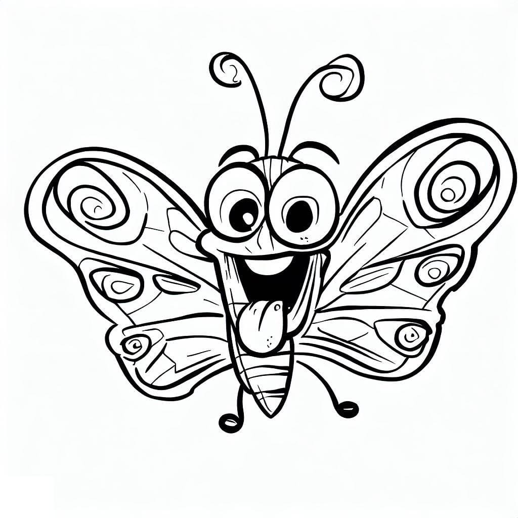 Desenho de Borboleta Louçã para Colorir e Pintar