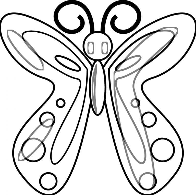 Desenho de Borboleta para Crianças para Colorir e Pintar