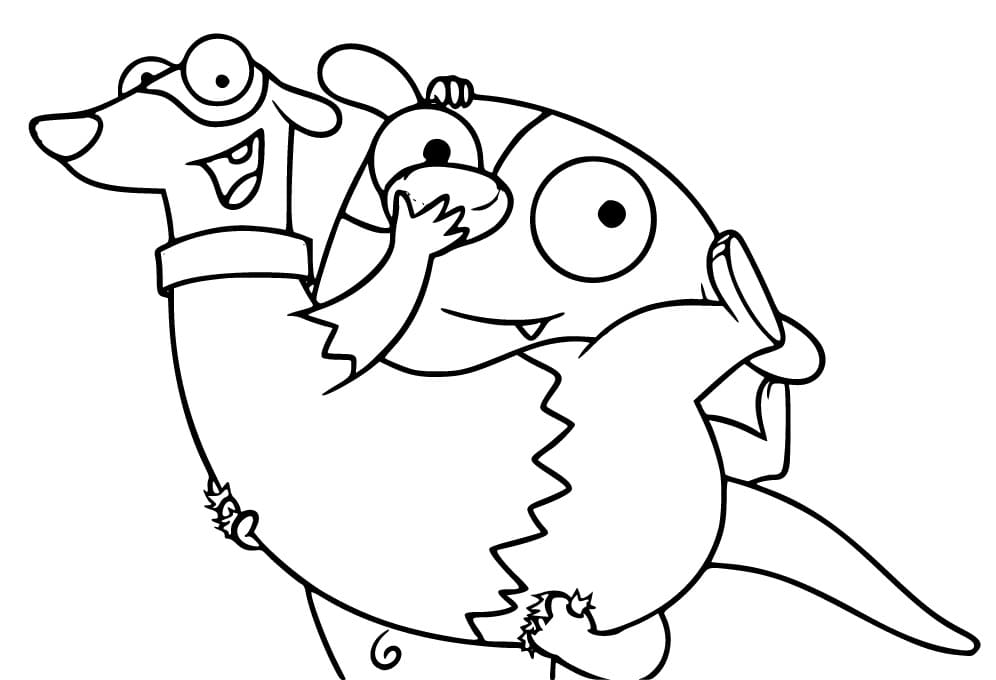 Desenho de Boris e Rufus para Colorir e Imprimir Pdf Grátis e Pintar