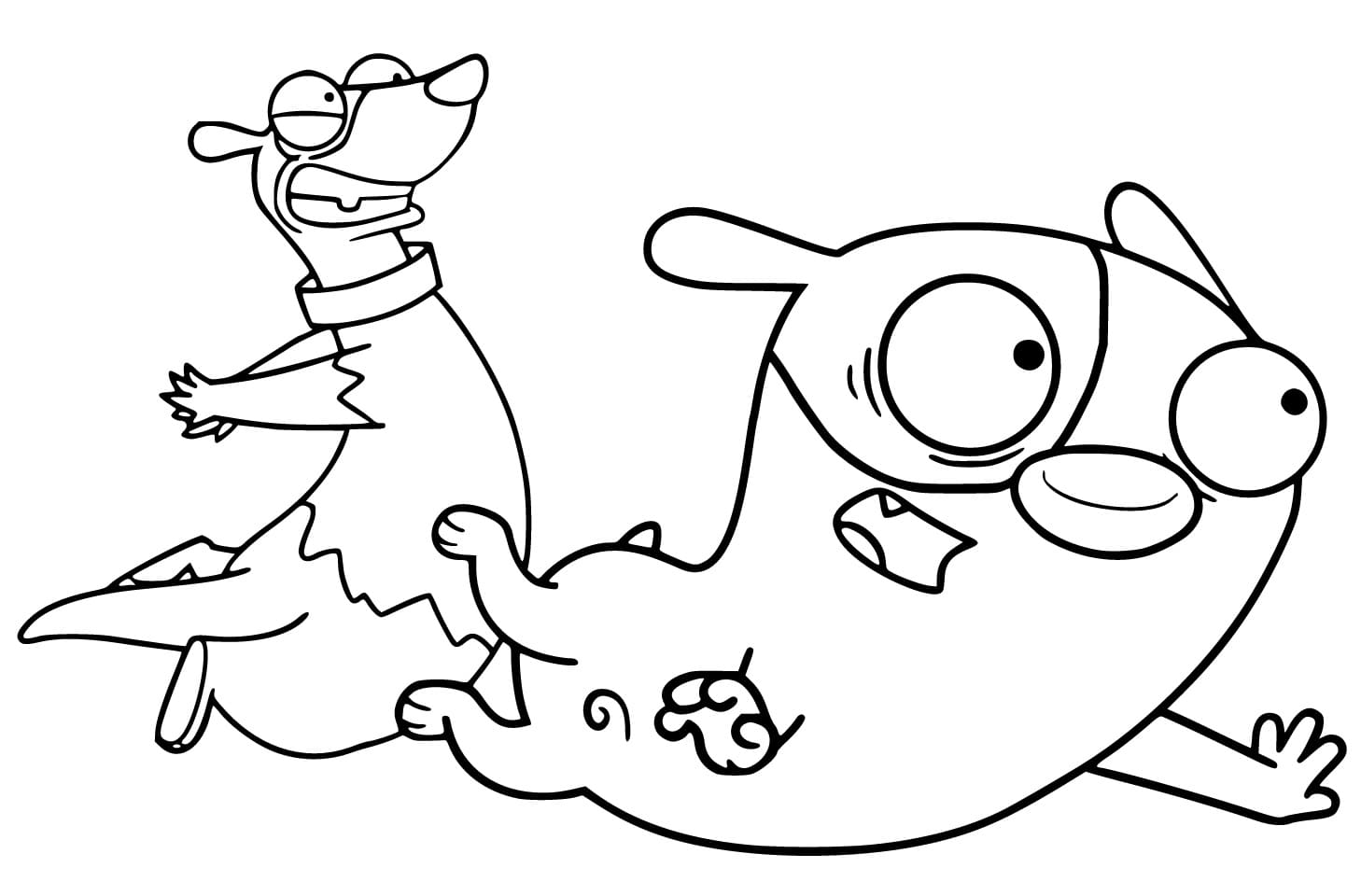 Desenho de Imagem de Boris e Rufus para Colorir e Pintar