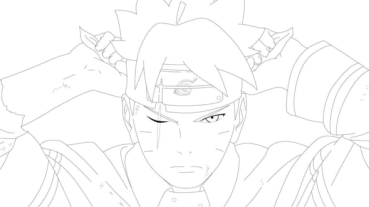 Desenho Boruto Incrível para Colorir e Pintar