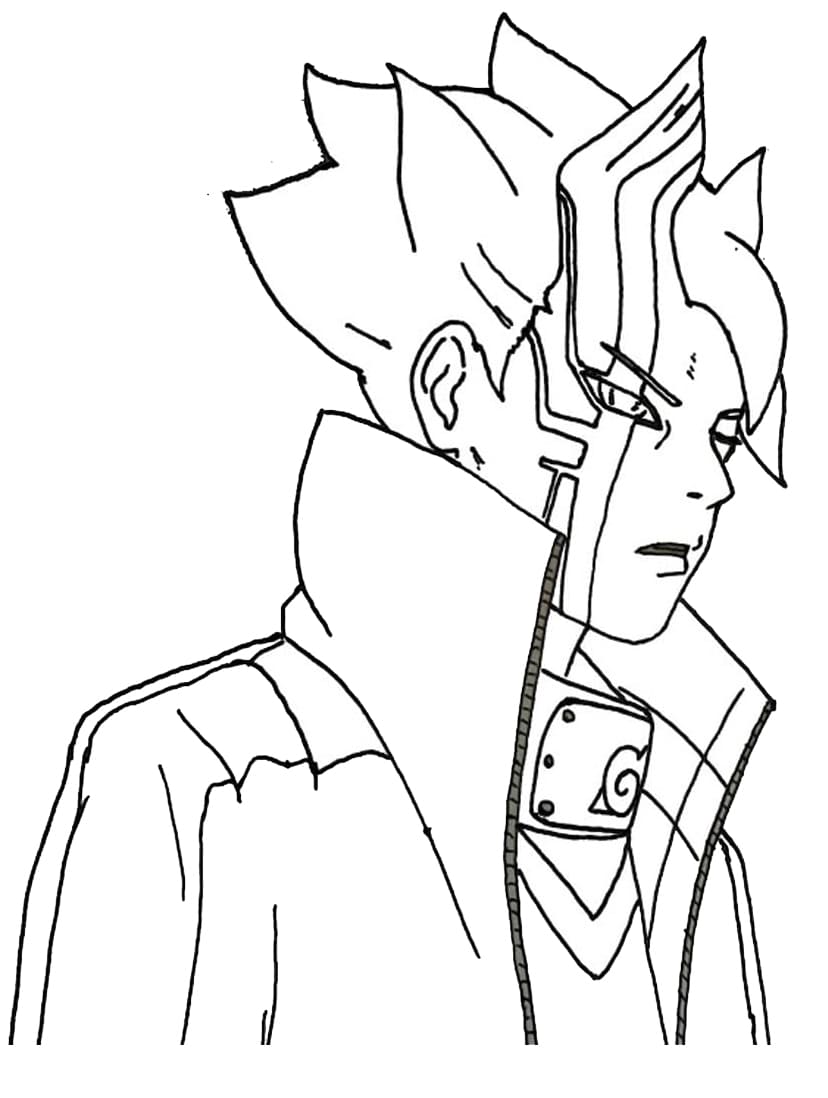 Desenho de Boruto com Espada para Colorir e Imprimir Pdf e Pintar