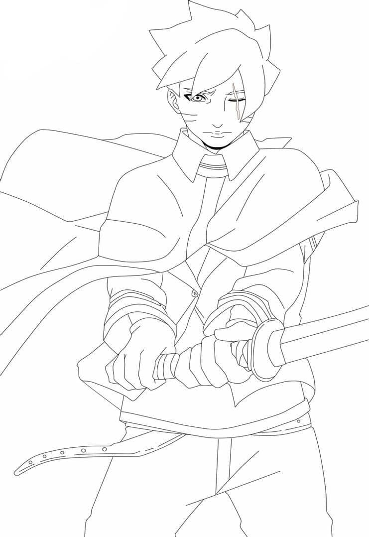 Desenho de Boruto Incrível para Colorir e Imprimir e Pintar