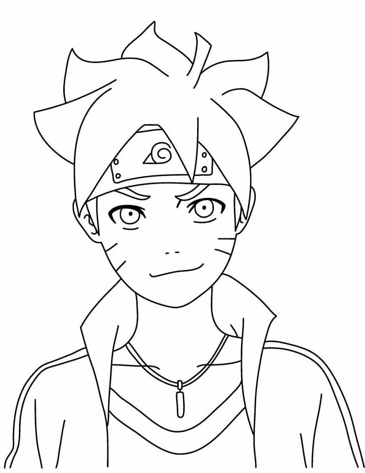 Desenho de Boruto Otsutsuki para Colorir e Imprimir Pdf Grátis e Pintar