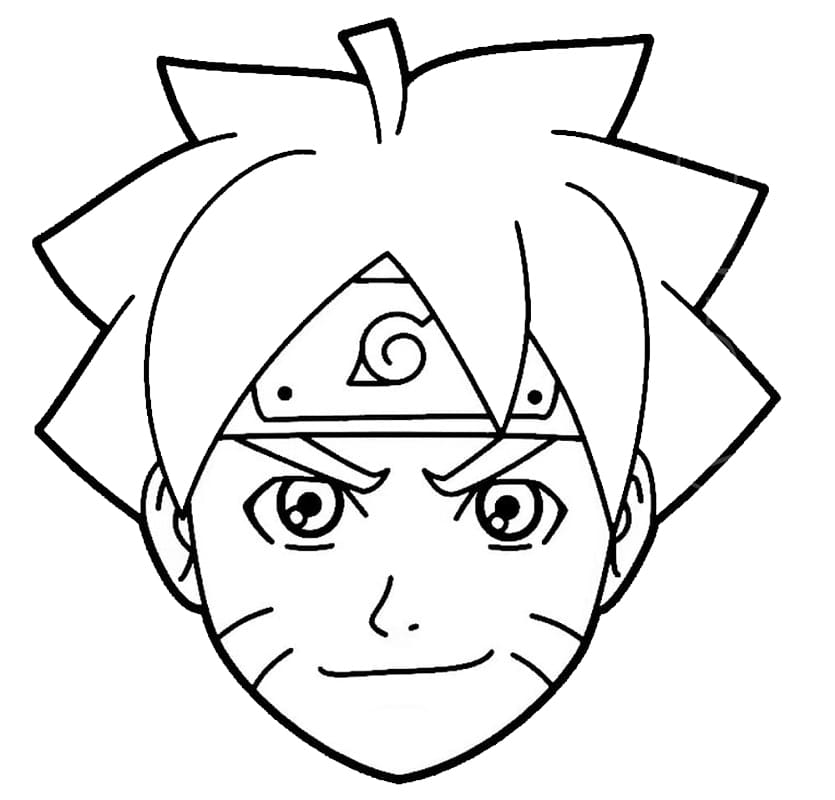 Desenho de Boruto para Colorir Usando Giz de Cera e Pintar