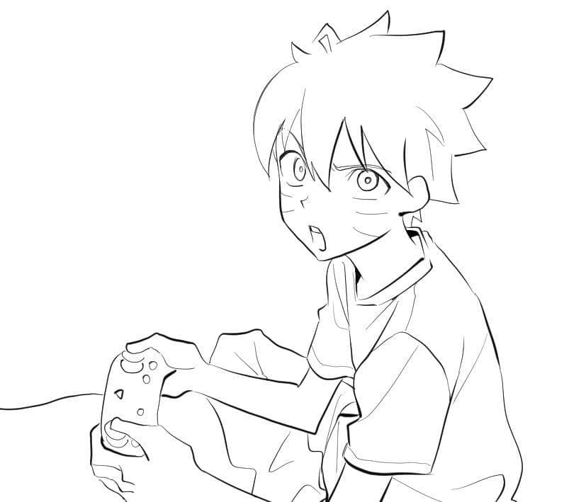 Desenho de Boruto Sorrindo para Colorir e Imprimir e Pintar