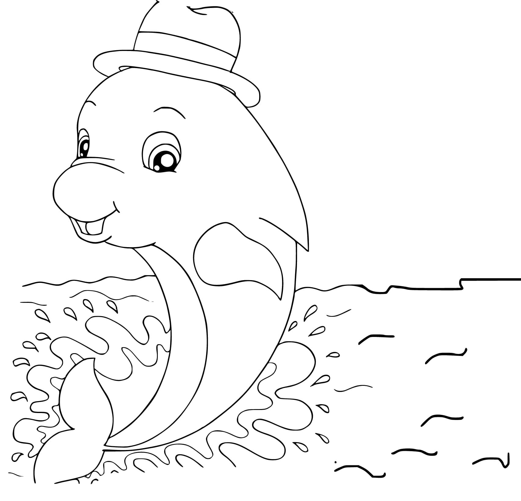 Desenho de Boto Cor de Rosa Bonito para Colorir e Pintar