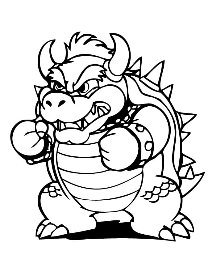 Desenho de Bowser Gratuito para Colorir e Pintar