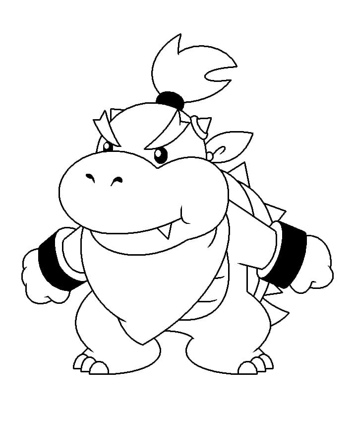 Desenho de Bowser Jr Bonito para Colorir e Pintar