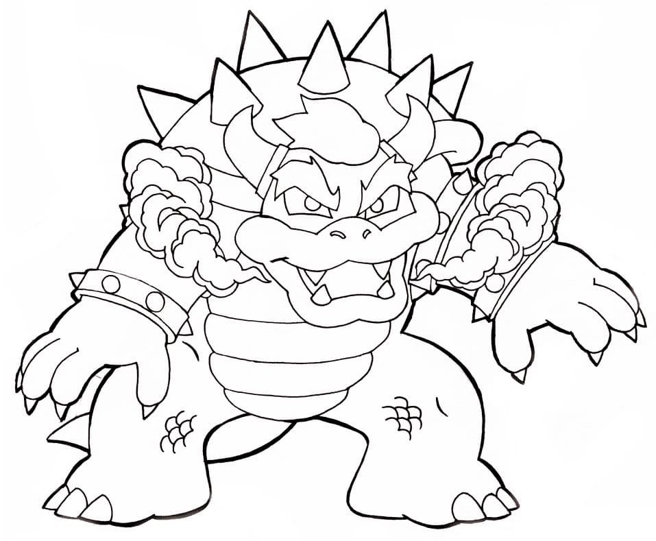 Desenho de Bowser para Colorir e Imprimir Pdf Grátis e Pintar