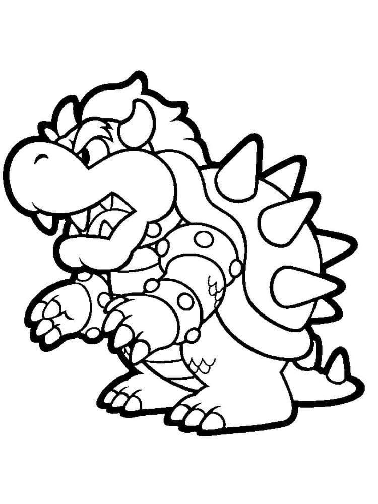 Desenho de Bowser para Crianças para Colorir e Pintar