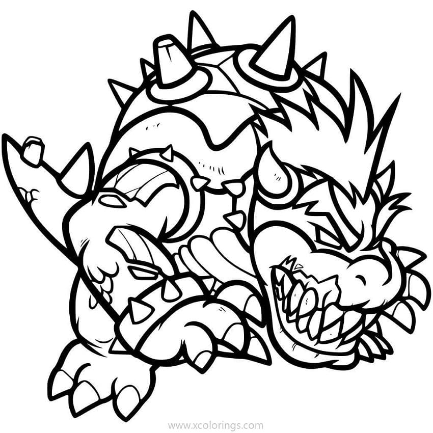 Desenho de Zombie Bowser para Colorir e Pintar