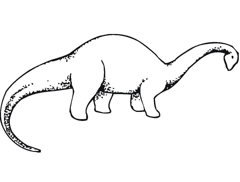 Desenho de Dinossauro Braquiossauro para Colorir e Pintar