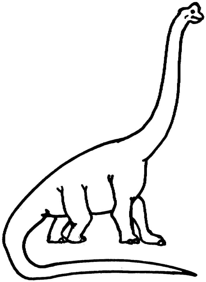 Desenho de um Dinossauro Braquiossauro para Colorir e Pintar