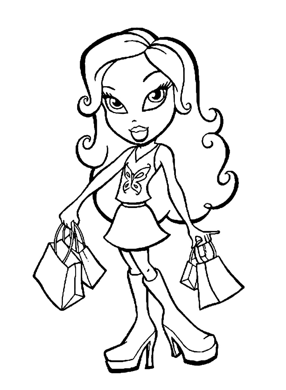 Desenho de Bratz Imprimivel para Colorir e Pintar