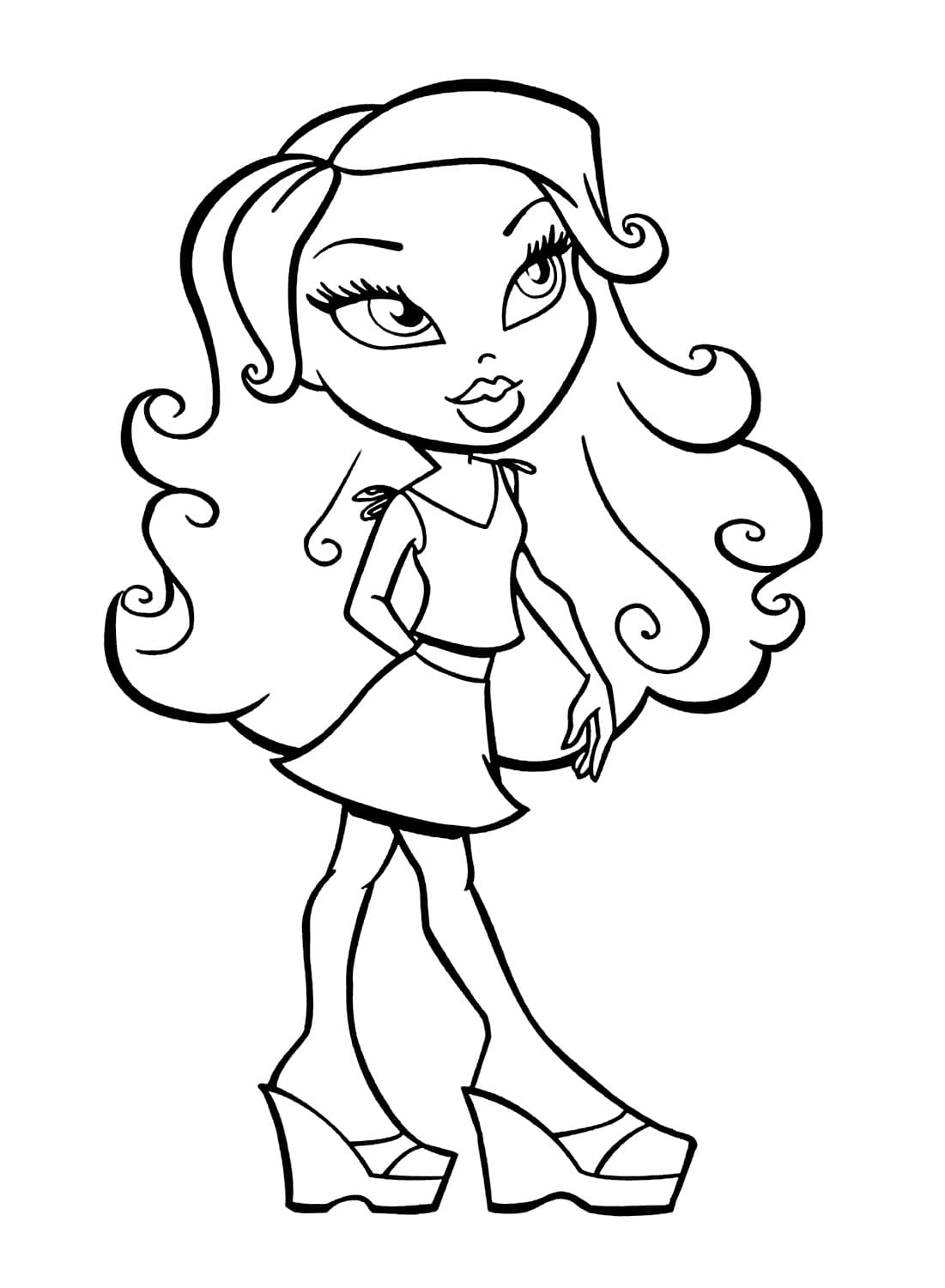 Desenho de Bratz Sasha para Colorir e Pintar