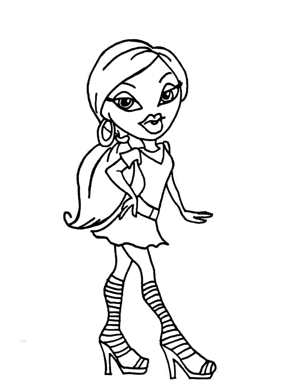 Desenho de Bratz Yasmin para Colorir e Pintar